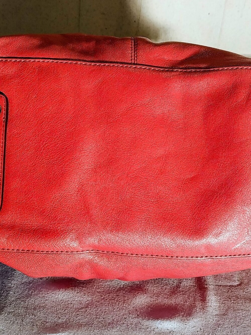 Coach Ashley Coral Pink Leather Satchel Pleated Silver Hardware Hobo Bag F15445 - Picture 10 of 11